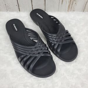 Okabashi Venice Rubber Sandals Black Size ML 8-9